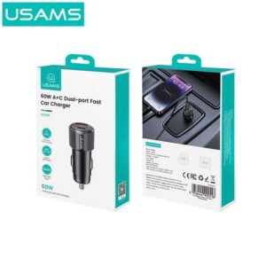 Tẩu sạc ô tô USAMS CC283 60W 2 cổng USB-A + Type-C