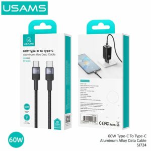 Cáp Sạc USAMS SJ724 60W Aluminum Alloy Data Cable Type-C To Type-C - SY Series 1.2M