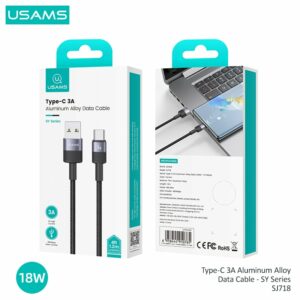 Cáp sạc USAMS SJ718 Type-C 3A Aluminum Alloy Data Cable – SY Series 1.2M
