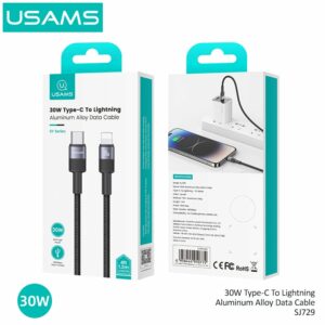 Cáp sạc USAMS SJ729 30W Aluminum Alloy Data Cable Type-C To Lightning – SY Series 1.2M