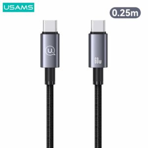 Cáp sạc USAMS US-SJ678 Type-C To Type-C 60W Aluminum Alloy Fast Charging & Data Cable-Sufeng Series 0.25m