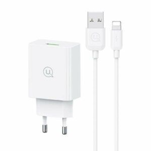 Bộ Củ Cáp Sạc USAMS SCXLTZ03(Củ CC083 Single USB 18W QC3.0+SJ097 Lightning 2.1A 1M )