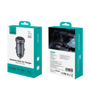 Tẩu Sạc Cho Ô Tô USAMS CC322 30W (1*Type-C + 1*USB-A port, For 12V-24V)