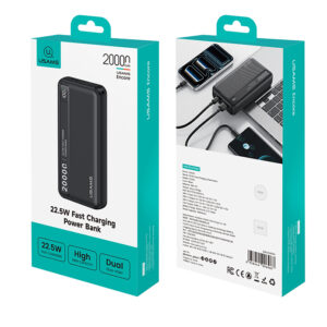 Pin Dự Phòng USAMS CD265 20000mAh 22.5W (1*Type-C + 1*USB-A port, Digital Display, 3C Certification)