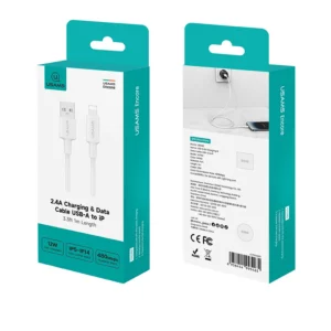 Cáp Sạc Nhanh USB to Lightning USAMS SJ762 U90 2.4A (12W, 1m, 480Mbps)